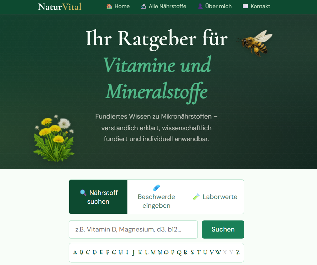 NaturVital Ratgeber-Webseite